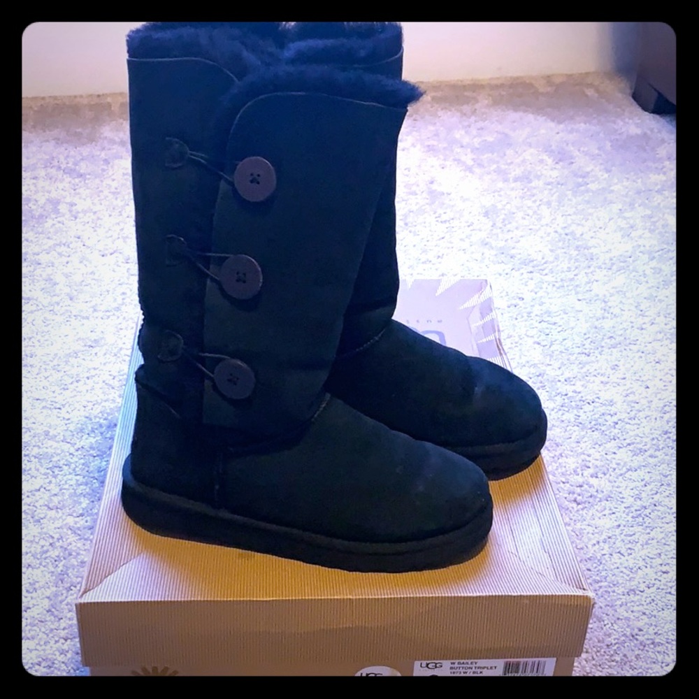 Black Ugg Tall Button Boots